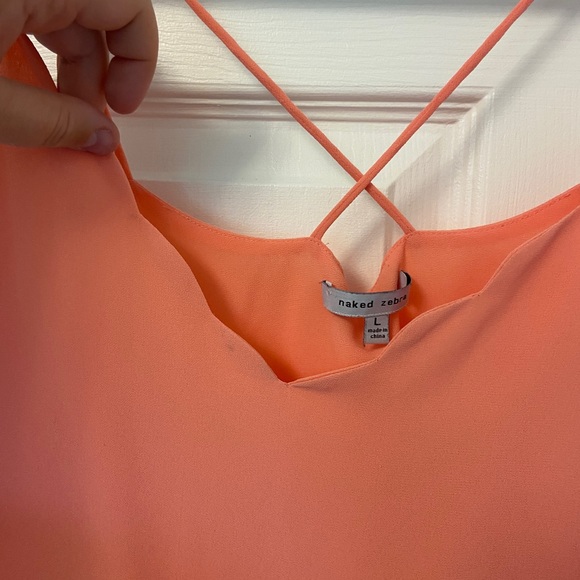 naked zebra Scallop Neckline Top Large - Picture 2 of 3